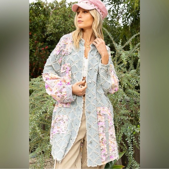 POL Jackets & Blazers - POL Pastel Patchwork Jacket L NWOT measurements on last pic Msrp $129 I paid $95